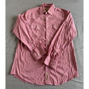 Rafter C Shirt Mens Medium‎ Pink Pearl Snap Pro Flex 45 Performance Yolk Rodeo